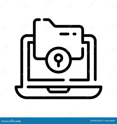 A Locked Folder In Laptop Concept Of Data Protection Security Icon