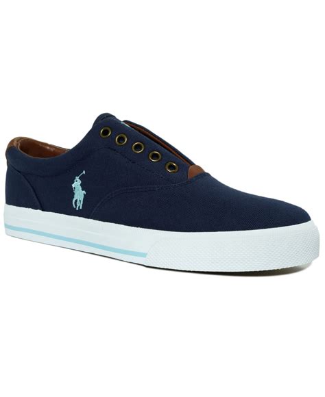 Lyst Polo Ralph Lauren Vito Laceless Canvas Sneakers In Blue For Men