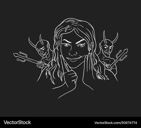 Woman evil smile Royalty Free Vector Image - VectorStock