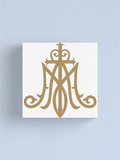 Virgin Mary Monogram Ave Maria Canvas Print By Beltschazar Redbubble