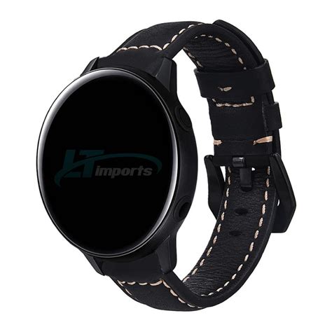 Pulseira Mm Couro Bk Preto Para Samsung Galaxy Watch Active Mm