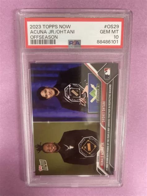 Topps Now Ronald Acuna Jr Shohei Ohtani Os Paire Royale Mvp Psa