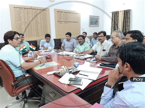 Image Of Allahabad District Magistrate During A Meeting Cr Picxy