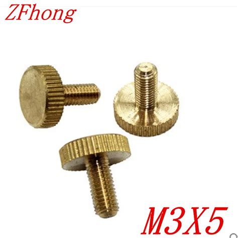 Pcs M X Mm Brass Handle Twist Knurled Screws Flat Heads Copper Hand