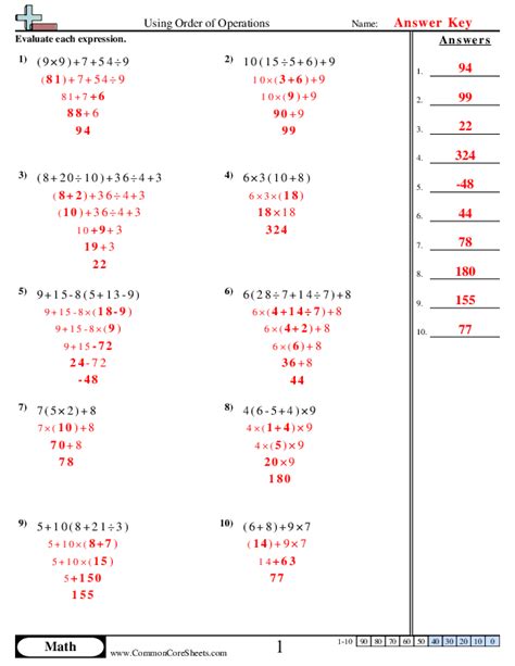 Order Of Operations Worksheets Math Monks Worksheets Library