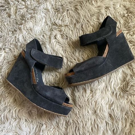 Pedro Garcia Shoes Pedro Garcia Dark Gray Suede Leather Wedge