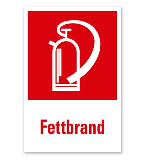 Brandschutzschild Feuerlöscher Fettbrand Kombination mit Textinhalt