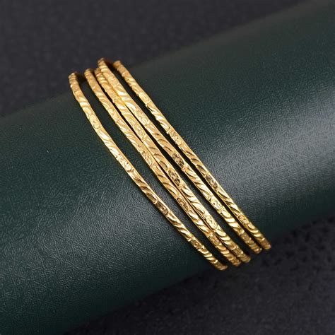 Set Of 6 Indian Gold Bangle Gold Filled Bangle Gold Bracelet Bangle