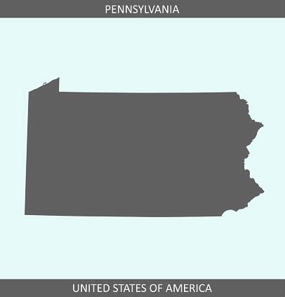 Pennsylvania Map Outline Vector Stock Illustration - Download Image Now - iStock