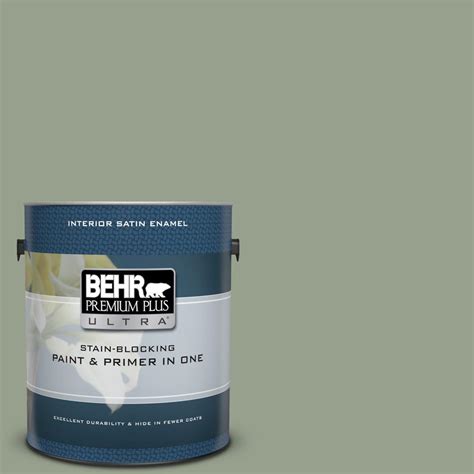 BEHR Premium Plus Ultra 1 Gal N390 4 Bitter Sage Satin Enamel