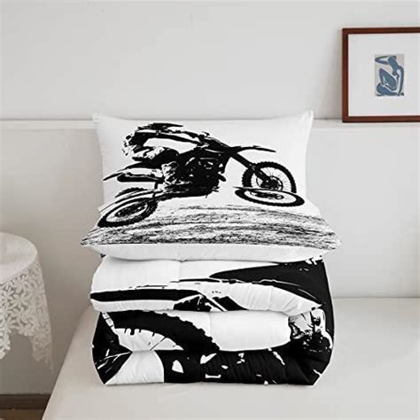 Erosebridal Teens Dirt Bike Comforter Set Twin Size Motocross Rider