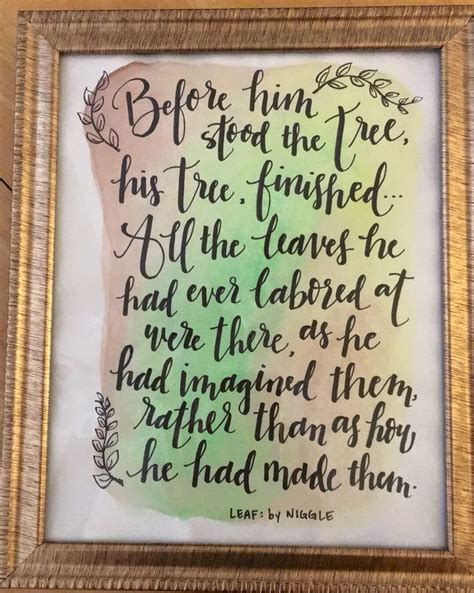 Prints For Friends Leaf By Niggle Lord Of The Rings Decor Words