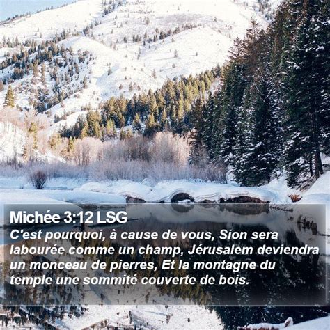 Michée 3 12 LSG Cest pourquoi à cause de vous Sion sera