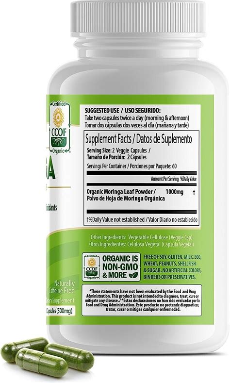 Moringa Capsules By Pura Vida Moringa Organic Moringa Powder