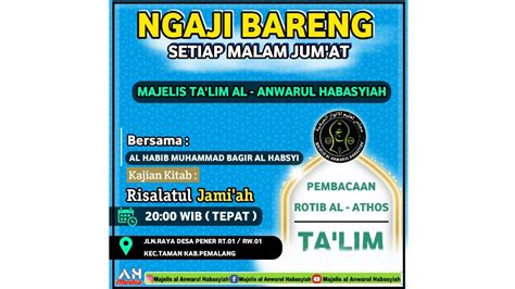 Rutinan Ta Lim Malam Jum At Kajian Kitab Risalatul Jami Ah Karya Al