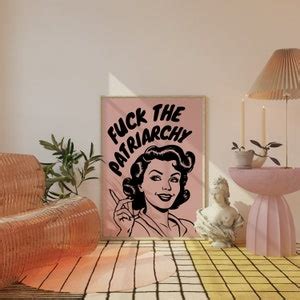 Fuck The Patriarchy Print Retro Feminist Prints Girly Poster Funny Typography Bold Wall Art