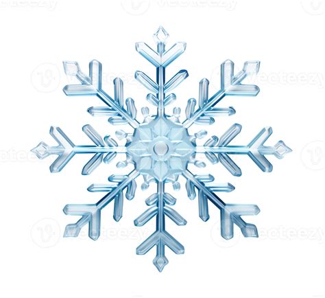 Beautiful Blue Snowflake On Transparent Background Winter Christmas