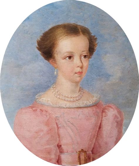 An Oval Portrait Of A Woman In Pink