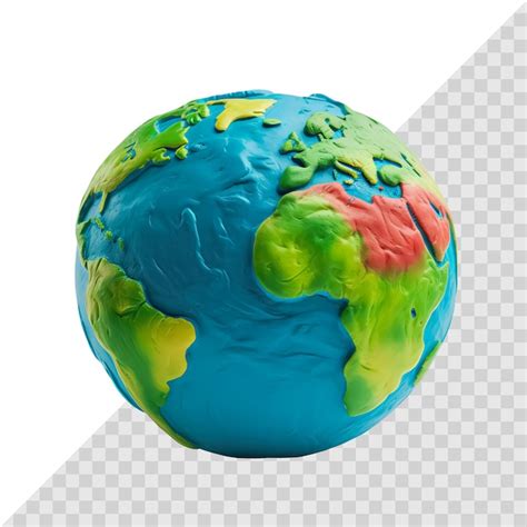 Modelo 3D De La Tierra Aislado En Un Globo De Juguete Blanco Concepto