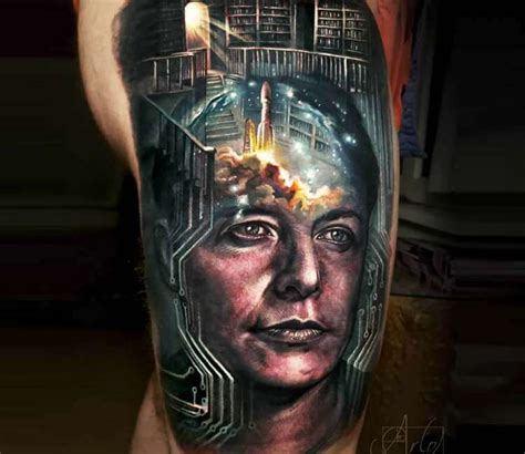 Elon Musk tattoo by Arlo Tattoos | Post 26553 | Arlo dicristina, Realism tattoo, Tattoos