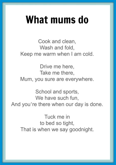 Mothers Day Poems For Toddlers