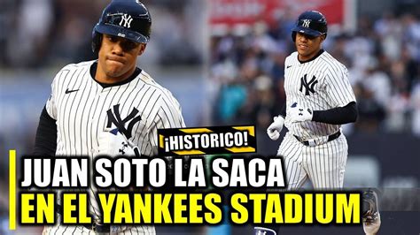 HISTORICO JUAN SOTO PEGA SU PRIMER HR EN YANKEES STADIUM Y SE CAE EL