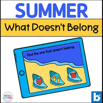 Summer Categories What Doesn T Belong BOOM Cards Speech Therapy Activity