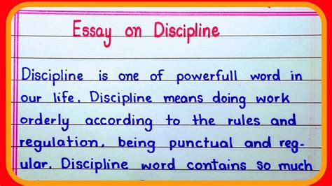 Discipline Essay In English Write An Essay On Discipline Essay On