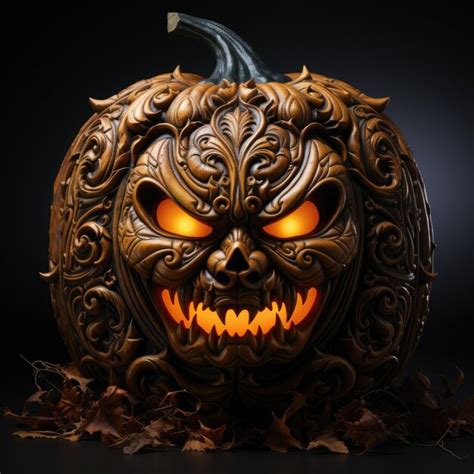 Premium Ai Image Evil And Scary Halloween Pumpkin Character On