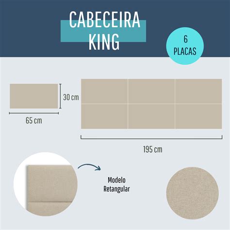 Cabeceira King Linho 195x60 Cama Box Modulada Retangular Cru