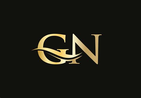 GN letter logo design. Premium Letter GN Logo Design with water wave ...
