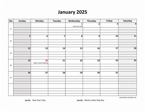 January Calendar With Grid Lines Printable Calendar Cecil