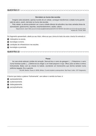 Simulado LP 5º ano 2023 para imprimir pdf