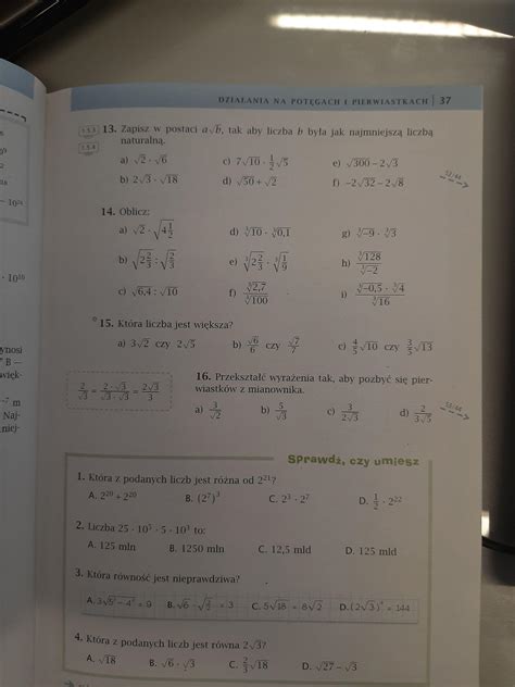 Matematyka Z Plusem Klasa 8 Zadanie 13 14 15 Str 37 DAJE 100PNKT