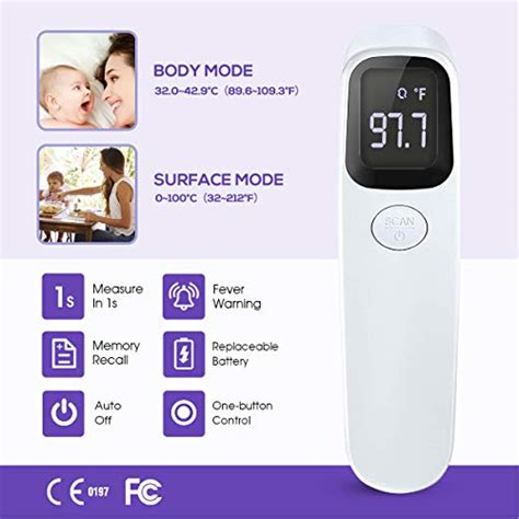 Non Contact Infrared Digital Medical Forehead Thermometer Gun With Fever Alarm Over Range