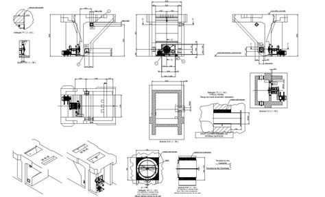 Detailed Water Tank Section Plan And Plumbing Structure With Pump