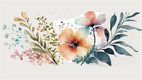 Ilustra O De Fundo Floral Minimalista Em Aquarela Fundo Flor Aquarela