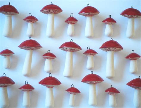 Mushroom Christmas Ornaments Set Of Two By Lbegley On Etsy