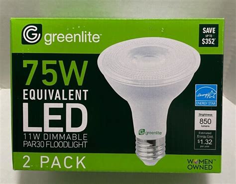 Greenlite LED PAR30 Long Neck Dimmable Flood Light Bulb 11W 2 Pack EBay