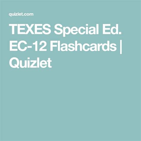 Texas Special Ed Ec Flashcards Quizlet