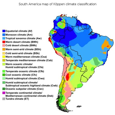 South America map of Köppen climate classification.svg | South america ...