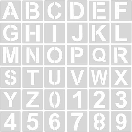 Bewudy 4pcs Kunststoff Buchstaben Schablone Set Schablone Alphabet