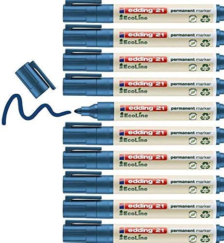 Edding 21 Ecoline Permanentmarker Blau 10 Stifte Rund Spitze 1 5