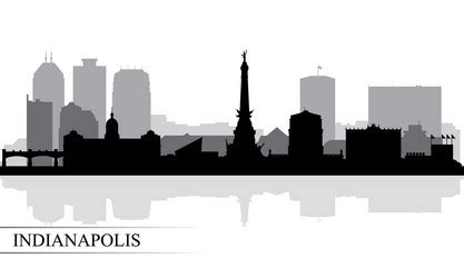 Indianapolis City Skyline Silhouette Vector Images (over 120)