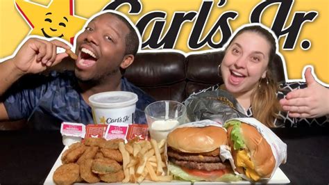 Carls Jr Mukbang Review Of The Bfc Cheeseburger Jamils Cheat Day Youtube