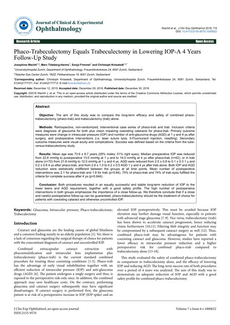 Pdf Phaco Trabeculectomy Equals Trabeculectomy In Lowering Iop A 4