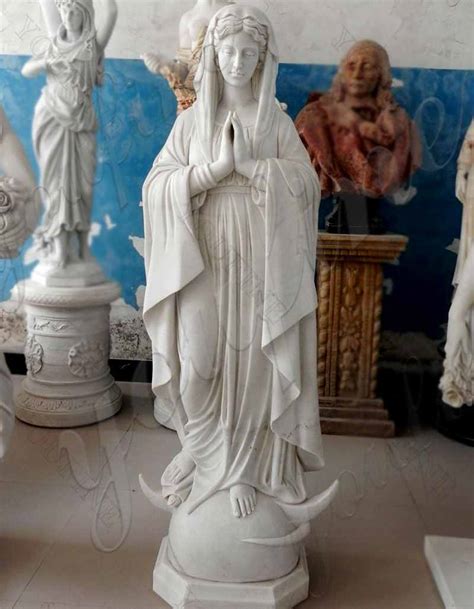 High Quality Catholic Blessed Mother Mary Marble Statue For Outside Chs 280 Religious Virgin