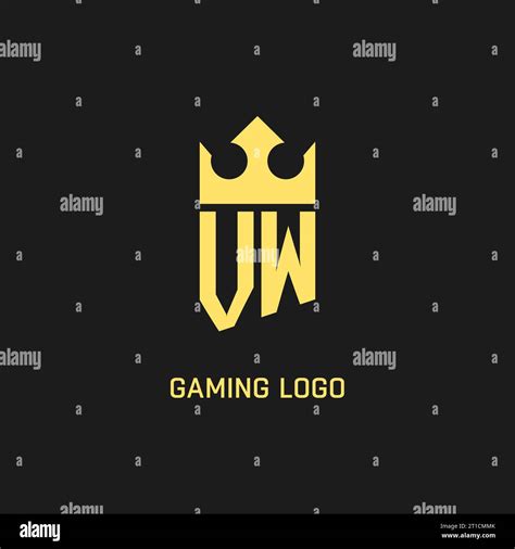 Monogram VW Logo Shield Crown Shape Elegant And Luxury Initial Logo