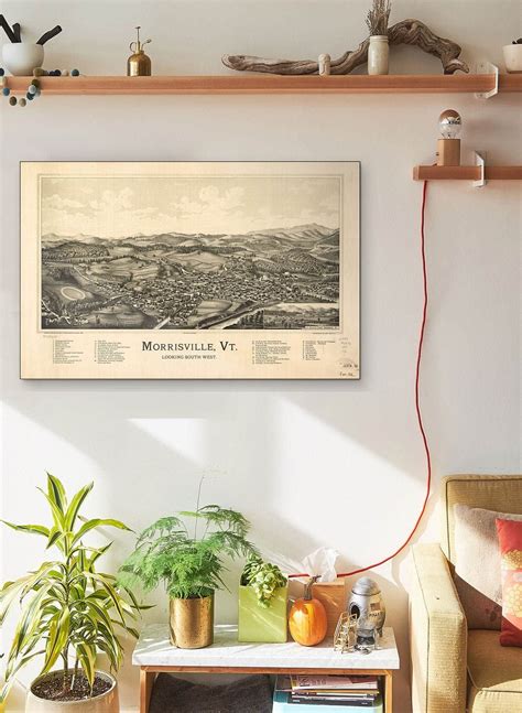 Morrisville Vt Vintage Map Print, Canvas Art, Framed Print. – Truly Art