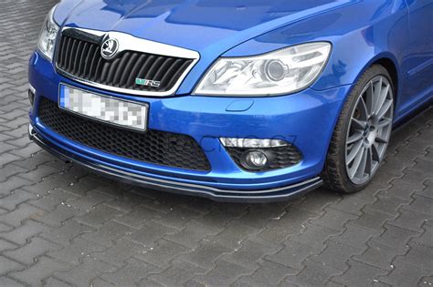 Spoiler Pod Přední Nárazník Ver 2 Pro Škoda Octavia Rs Facelift Mk2 Facelift Maxton Design